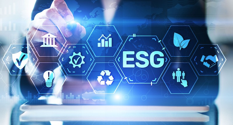 ESG Environment social governance investment business concept on screen